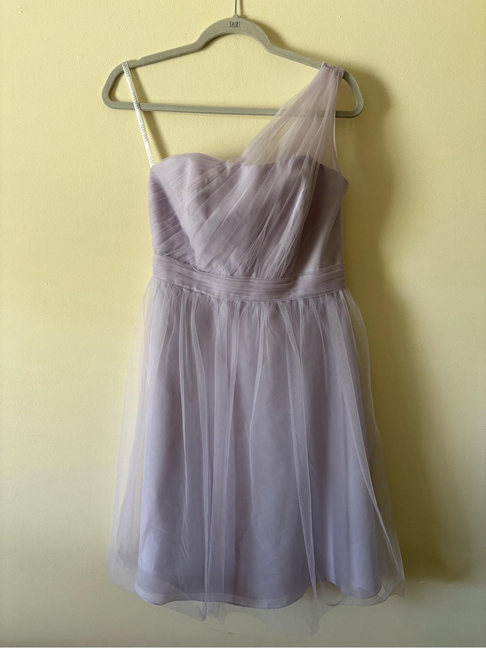 David’s Bridal One-Shoulder Lavender Tulle Cocktail Dress Size 6